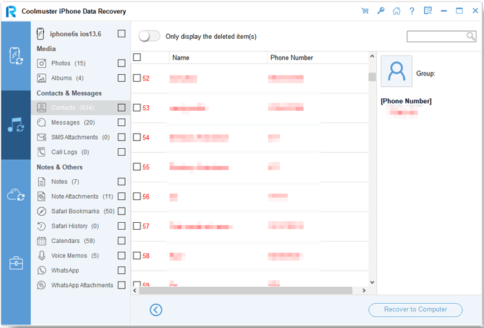 restore the lost iphone contacts from the itunes backup file