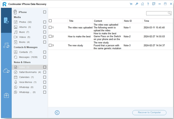 recover notes from idevice