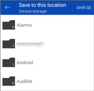 choose the location where you wish to save the photos