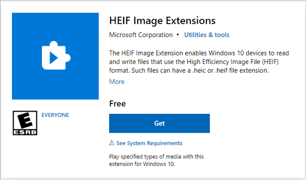 open heic file format on windows via heif image extensions