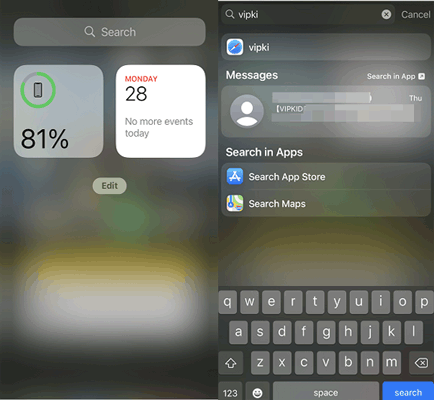 iphone search text messages via spotlight