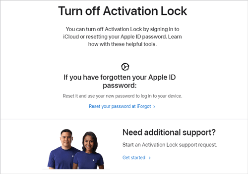 how to remove activation lock without previous owner via apple support