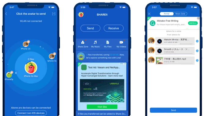 shareit review ios interface