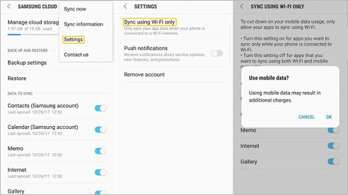 change cloud settings to fix samsung cloud backup failed