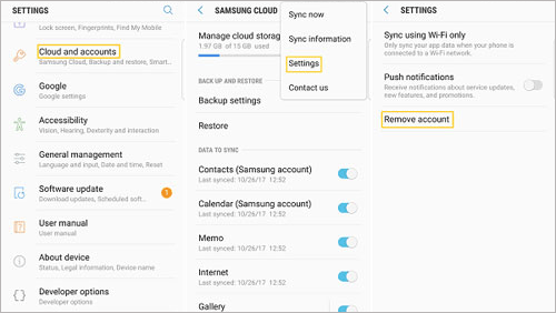 sign into account again if samsung cloud backup failed