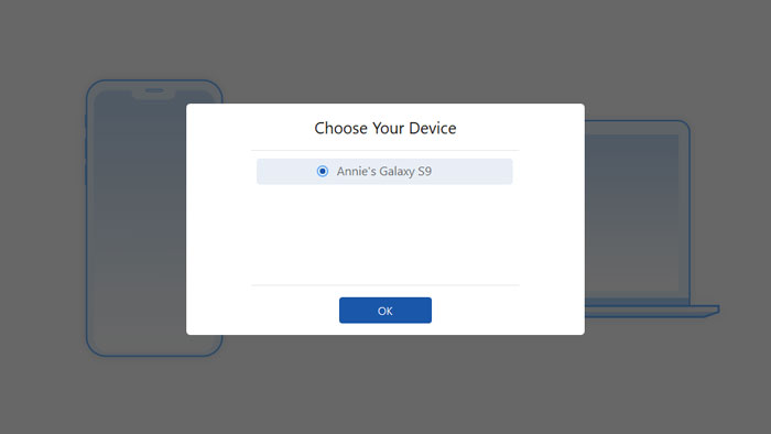 choose your android device on the facebook location changer