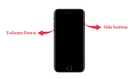 hold volume down and side keys