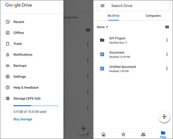 sync movies fron android to android via google drive