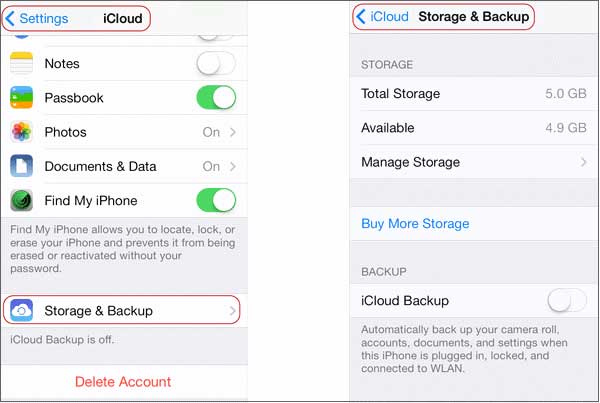 check icloud storage to fix icloud not working