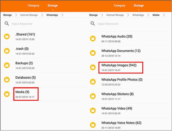 whatsapp images on android file manager