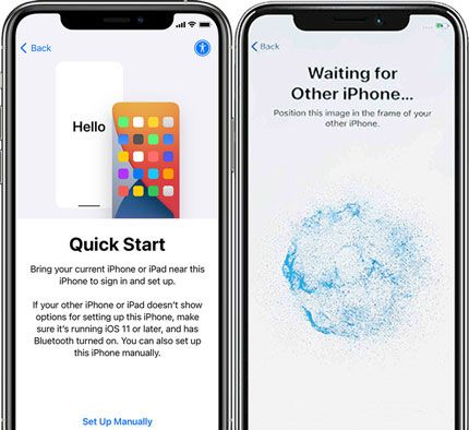 get phone numbers onto a new iphone via quick start