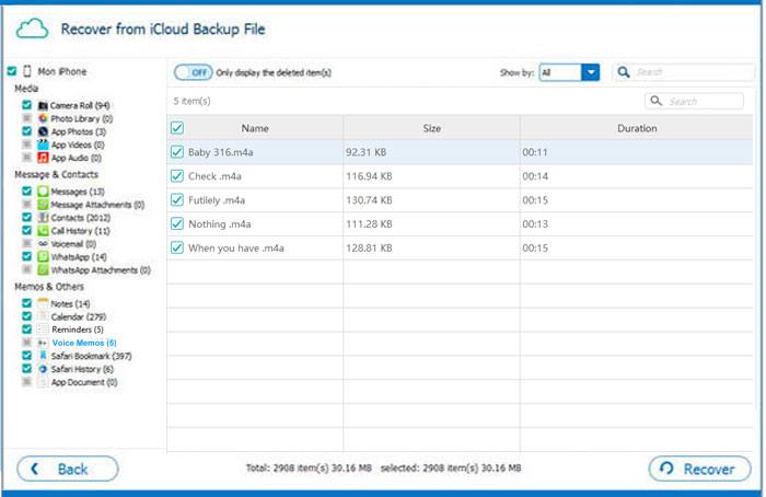 quickly recover voice memos from icloud