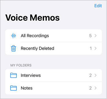 retrieve voice memoes on iphone from the recently deleted folder