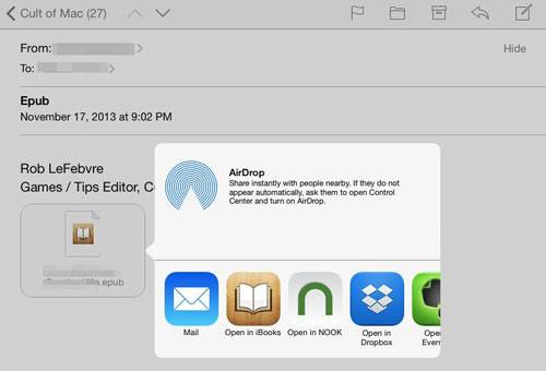 send epub to ipad via email