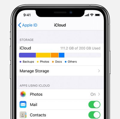 transfer data from icloud to iphone via icloud settings
