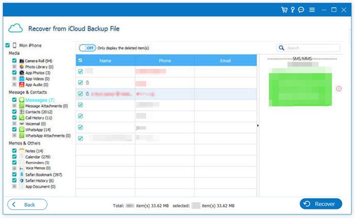 restore your messages from icloud using the recovery software if the icloud is stuck in downloading messages