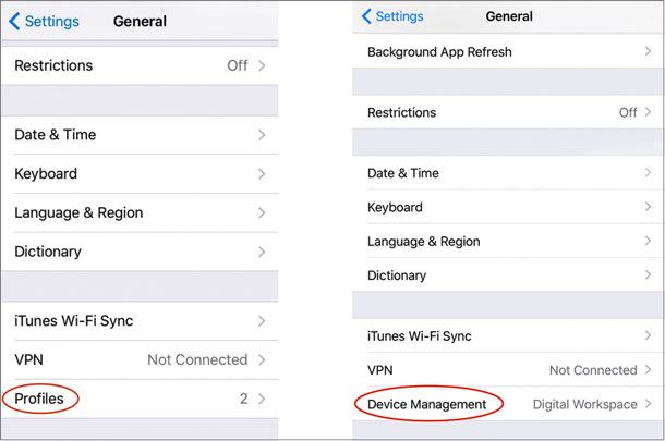 delete the configuration profiles if you are required to change your iphone unlock passcode