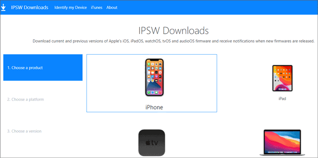 use ipsw to reverse an iphone to a previous update