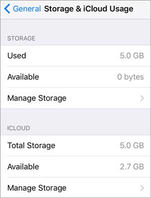 check the storage when not all photos are transferred to the new iphone 13