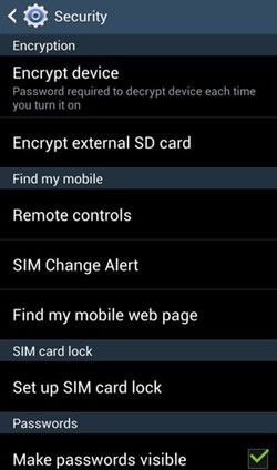 change sim pin on galaxy s4