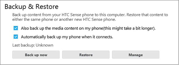 back up htc one m8 to computer via htc sync manager