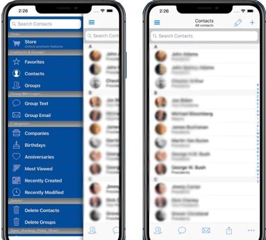 fast manage iphone contacts with the abc groups app