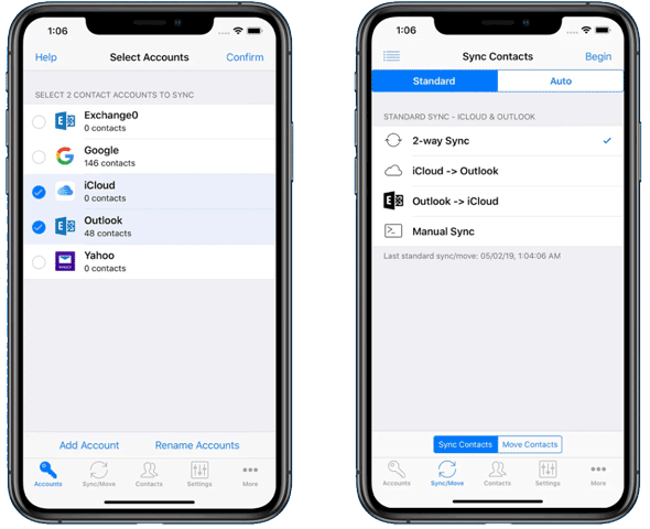 manage contacts on iphone with contact mover and account sync