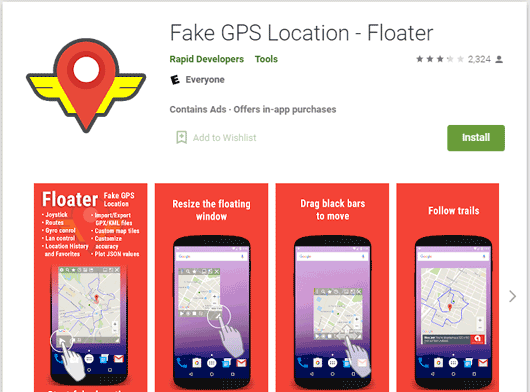 use fake gps location floater app to hide mock location