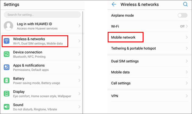 check the network settings when my phone says no sim card