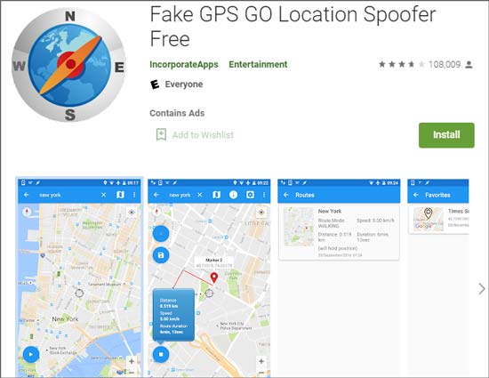 fake gps without root mode on android using this spoofer app