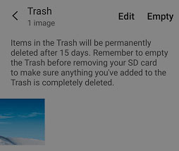 empty samsung trash bin