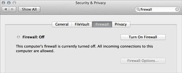 work out apple error 4013 via disabling firewall on mac