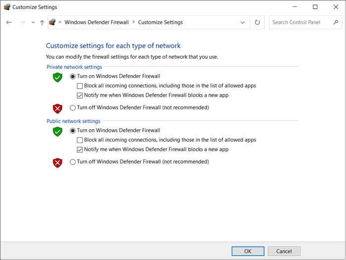 turn off firewall on pc to fix iphone 4013 error