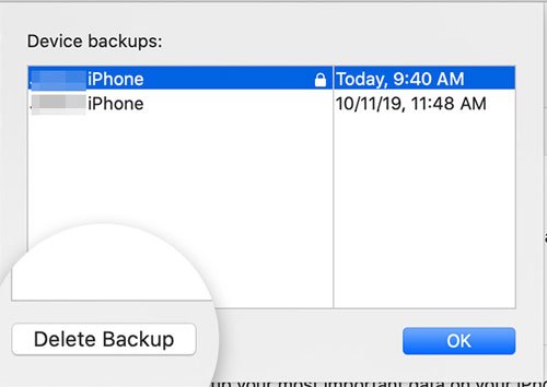 delete iphone backups