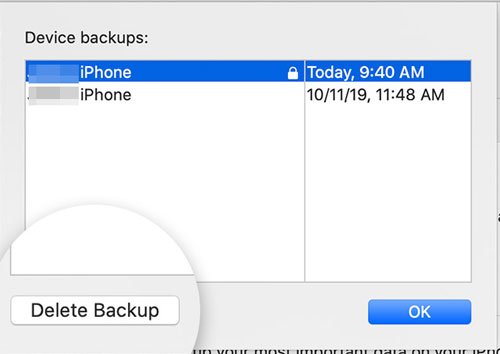 delete itunes backup