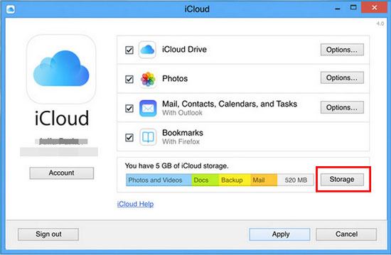 how to delete backups on icloud from icloud for windows