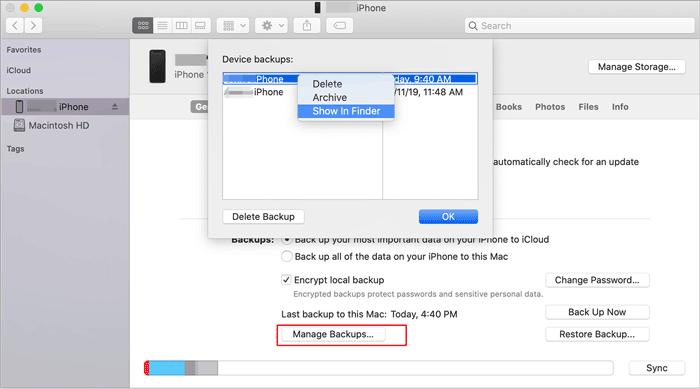 open apple backup files via finder