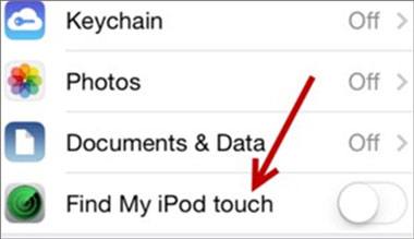 turn off find my ipod touch to disable activation lock