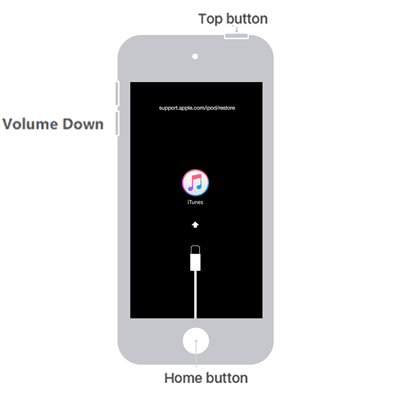 remove ipod from recovery mode using physical buttons
