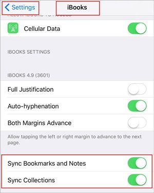 transfer ibooks between devices via settings