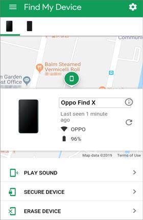 remove the pattern lock in vivo with find my device