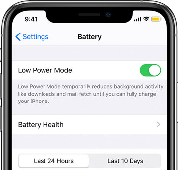 disable low power mode of iphone