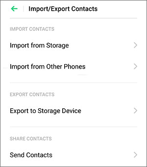 send contacts from oppo to samsung via bluetooth