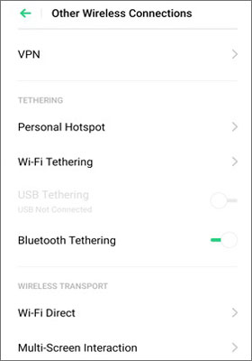 send contacts from oppo to samsung via wifi direct